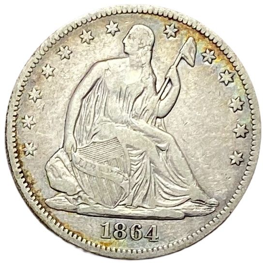 1864 Seated Liberty Half Dollar Fine