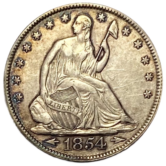 1854 Arrows Seated Liberty Half Dollar XF