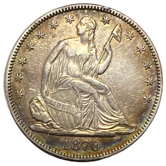 1870 Seated Liberty Half Dollar AU