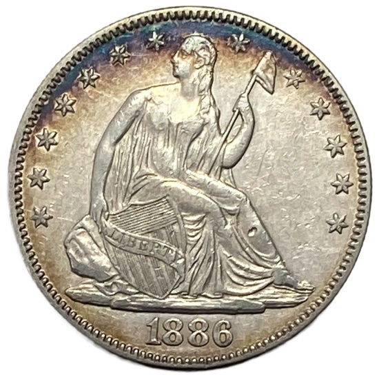 1886 Seated Liberty Half Dollar AU