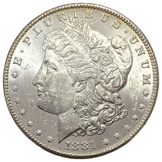 1881-CC Morgan Silver Dollar GEM BU