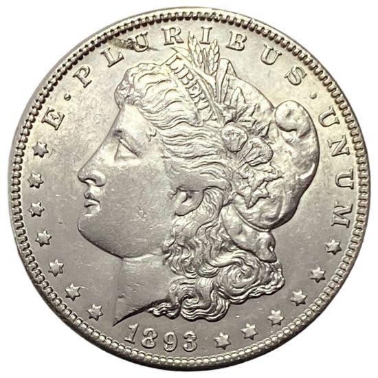 1893 Morgan Silver Dollar AU+