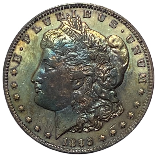 1893-O Toned Morgan Silver Dollar MS