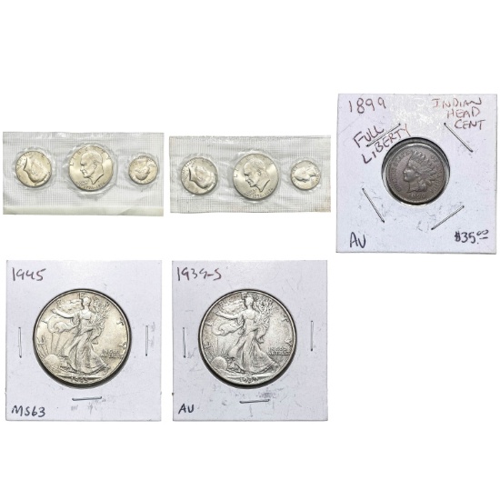 1899-1976 HIgh Grade US Coin Collection Lot [9 Coins]