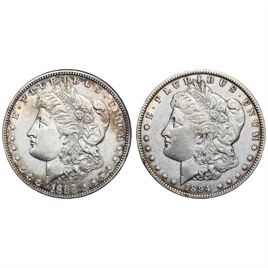 1888-S, 1894-O KEY Date Morgan Sil Dollar Lot [2 Coins]