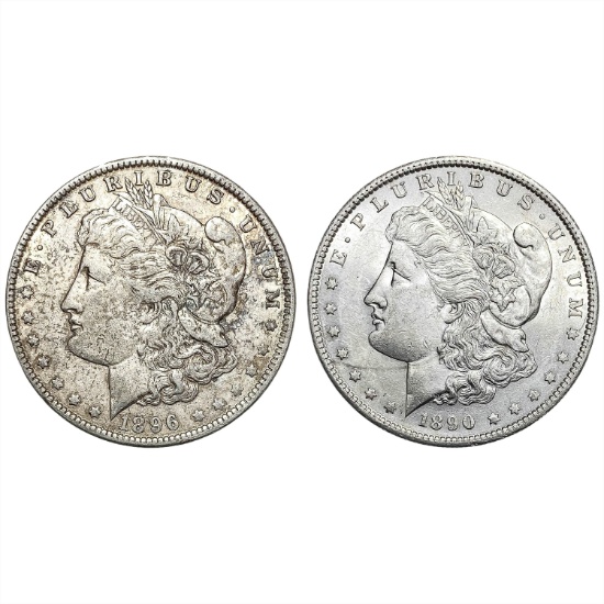 1890-S, 1896-O Better Date Morgan Sil Dollar [2 Coins]