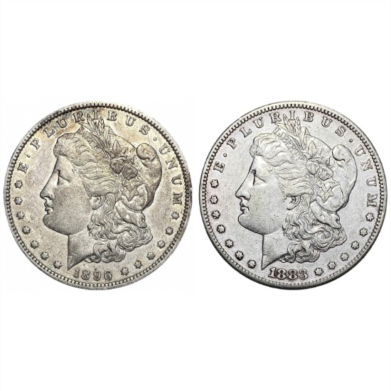 1883-S, 1896-O Better Date Morgan Sil Dollar [2 Coins]