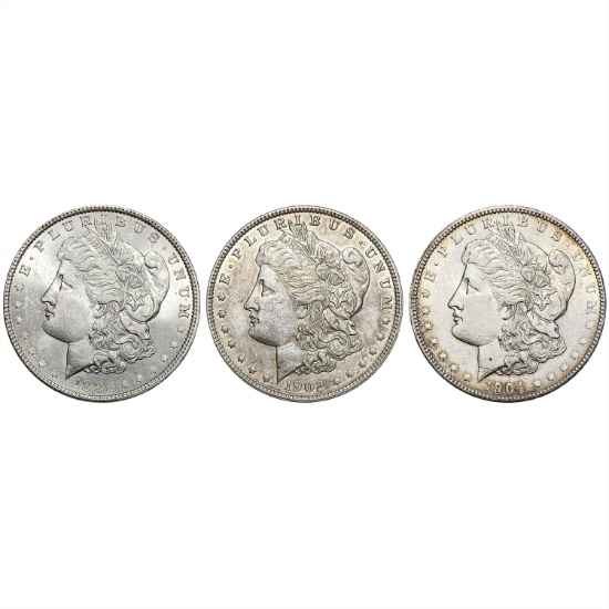 1886-1904 High Grade Morgan Silver Dollar Lot [3 Coins]