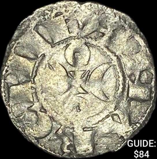 [1170-1245] France Crusades Silver Denier NEARLY UNCIRCULATED