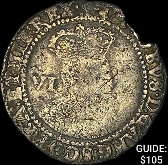 1604 England James I Silver 6 Pence NEARLY UNCIRCULATED
