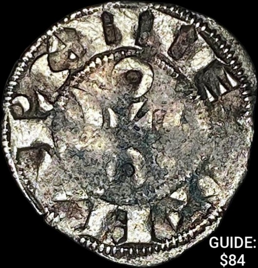 [1170-1245] France Crusades Silver Denier NEARLY UNCIRCULATED