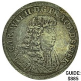 1678CP German Silver 2/3 Thaler NEARLY UNCIRCULATED