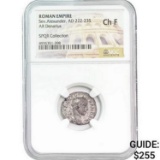 Roman Sev. Alexander, AD 222-235 Silver Denarius NGC Ch F
