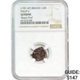 [1701-47] Bolivia 1/2 Real Philip V 