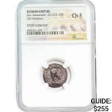 Roman Sev. Alexander, AD 222-235 Silver Denarius NGC Ch F