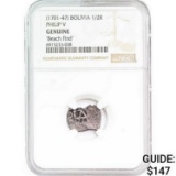 [1701-47] Bolivia 1/2 Real Philip V 
