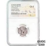 Roman Geta, AD 209-211 Silver Denarius NGC Ch F