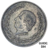 1952 Mexico Silver 5 Pesos NEARLY UNCIRCULATED