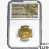 Byzantine Andronicus II+Andron III AV/EL Hyperpyron NGC Ch VF