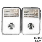 1772-1783 AD [2] El Cazador Silver 1/2 Reales NGC GENUINE