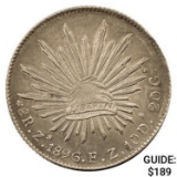 1896Zs FZ Mexico Zacatecas Silver 8 Reales CHOICE AU