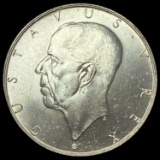 1938 New Sweden Settlement Silver 2 Kronor UNCIRCULATED