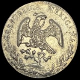 1892Go RS Mexico Silver 8 Reales Cap & Rays NEARLY UNCIRCULATED