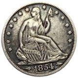 1854 Arrows Seated Liberty Half Dollar XF
