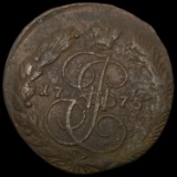 1773  Russia Copper 5 Kopeks CHOICE AU