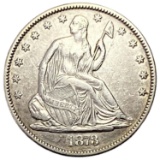 1873 No Arrows Seated Liberty Half Dollar XF