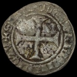 [1380-1422] France Charles VI Silver Blanc ABOUT UNCIRCULATED