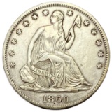 1860-S Seated Liberty Half Dollar XF