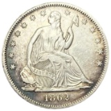 1862 Seated Liberty Half Dollar VF