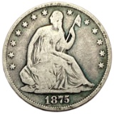 1875-CC Seated Liberty Half Dollar Avg Circ
