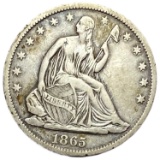 1865-S Seated Liberty Half Dollar VF