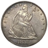 1858 Seated Liberty Half Dollar AU