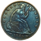 1854 Arrows Toned Seated Liberty Half Dollar HIGH GRADE