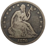 1876-CC Seated Liberty Half Dollar Avg Circ