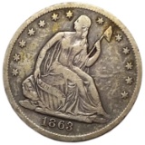 1863-S Seated Liberty Half Dollar Fine