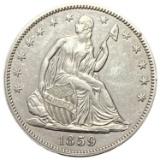 1859 Seated Liberty Half Dollar AU