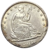 1877 Seated Liberty Half Dollar AU
