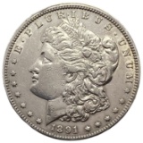 1891-CC Morgan Silver Dollar AU