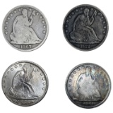 1855-1872 Seated Liberty Half Dollar Lot [4 Coins]