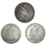1875-1878 Seated Liberty Half Dollar Lot [3 Coins]