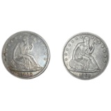 1860, 1866 Seated Liberty Half Dollar Lot [2 Coins]