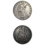 1873, 1876 Seated Liberty Half Dollar Lot [2 Coins]