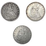 1843-1847 Seated Liberty Half Dollar Lot [3 Coins]