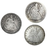 1856-1870 Seated Liberty Half Dollar Lot [3 Coins]