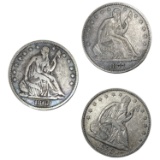 1858-1877 Seated Liberty Half Dollar Lot [3 Coins]