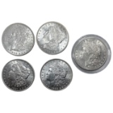 1880-1900 Choice BU Morgan Silver Dollar [5 Coins]